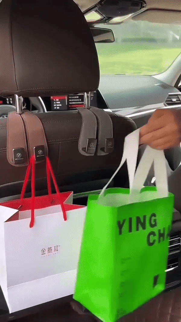 Car Headrest Organizer Premium Leather Hook
