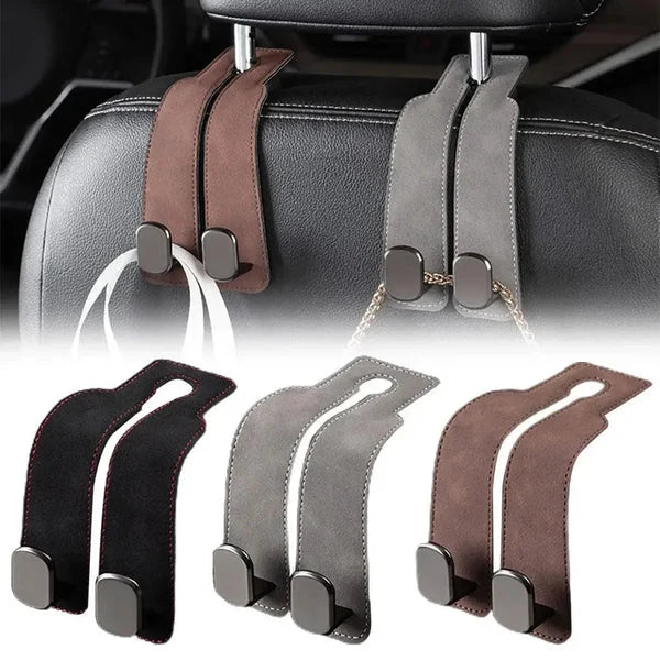 Car Headrest Organizer Premium Leather Hook